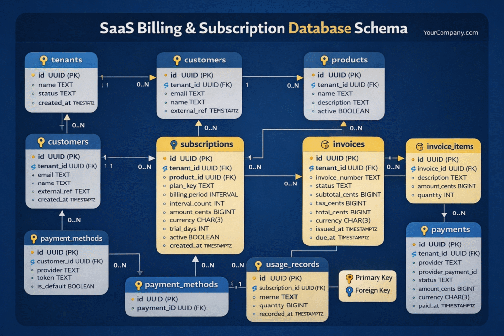 Production-Ready Billing & Subscription Database Schema